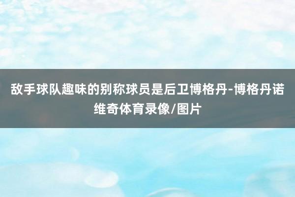敌手球队趣味的别称球员是后卫博格丹-博格丹诺维奇体育录像/图片
