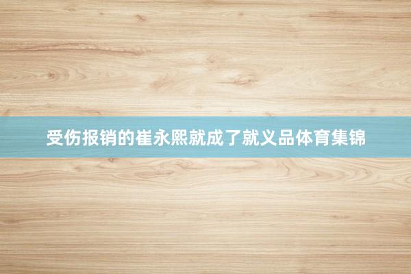 受伤报销的崔永熙就成了就义品体育集锦