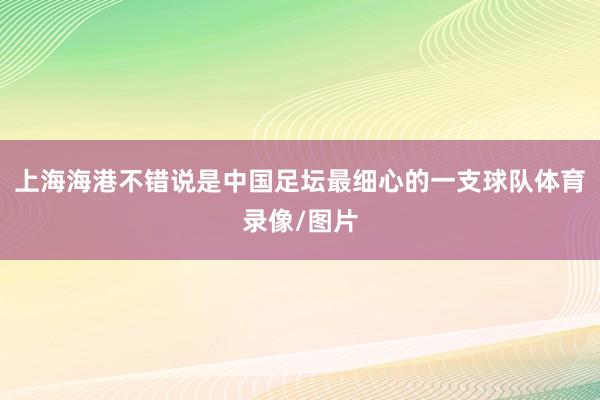 上海海港不错说是中国足坛最细心的一支球队体育录像/图片