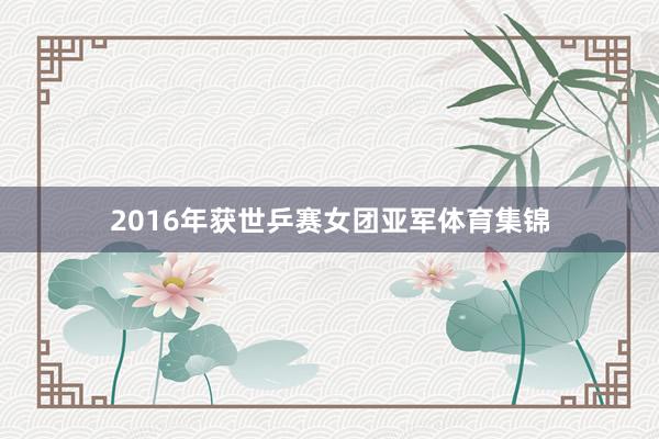 2016年获世乒赛女团亚军体育集锦