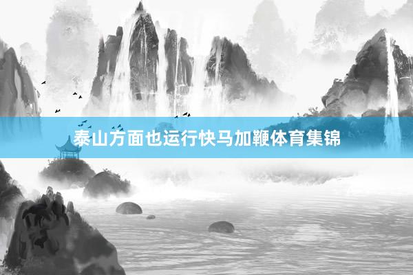 泰山方面也运行快马加鞭体育集锦