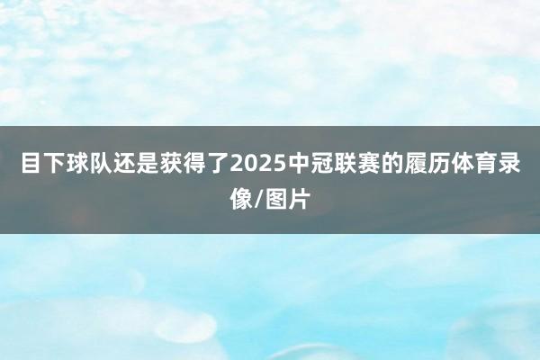 目下球队还是获得了2025中冠联赛的履历体育录像/图片