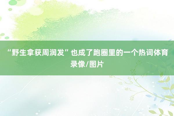 “野生拿获周润发”也成了跑圈里的一个热词体育录像/图片