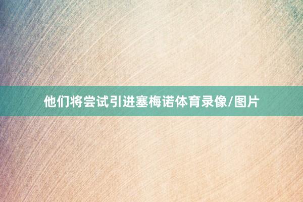 他们将尝试引进塞梅诺体育录像/图片