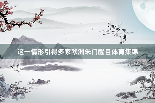 这一情形引得多家欧洲朱门醒目体育集锦