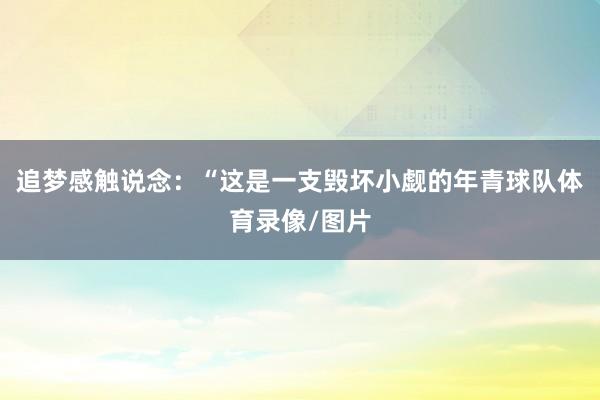 追梦感触说念：“这是一支毁坏小觑的年青球队体育录像/图片