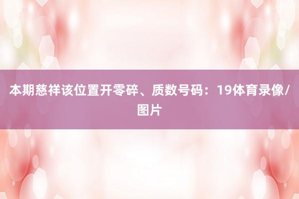 本期慈祥该位置开零碎、质数号码：19体育录像/图片