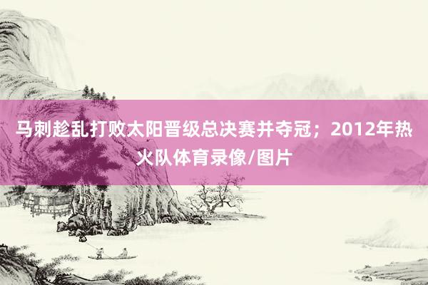 马刺趁乱打败太阳晋级总决赛并夺冠；2012年热火队体育录像/图片