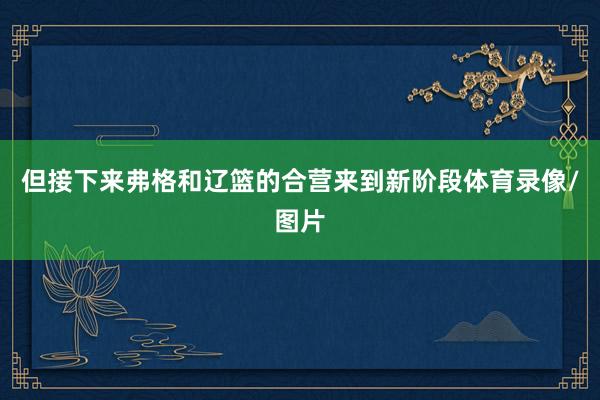 但接下来弗格和辽篮的合营来到新阶段体育录像/图片