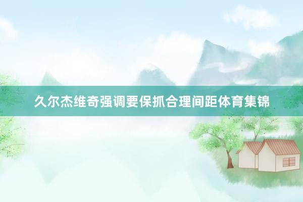久尔杰维奇强调要保抓合理间距体育集锦