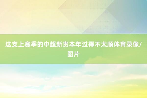 这支上赛季的中超新贵本年过得不太顺体育录像/图片