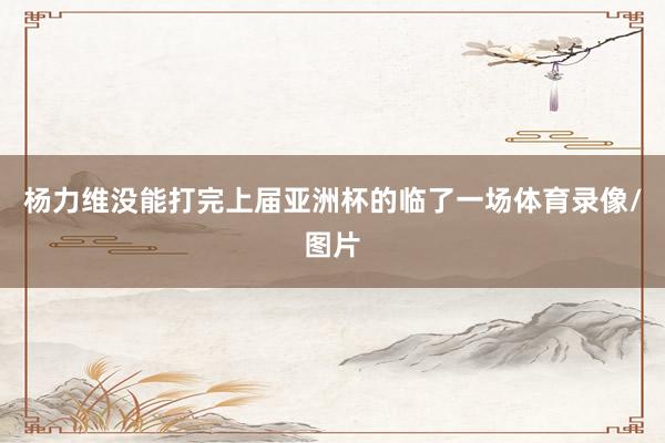 杨力维没能打完上届亚洲杯的临了一场体育录像/图片