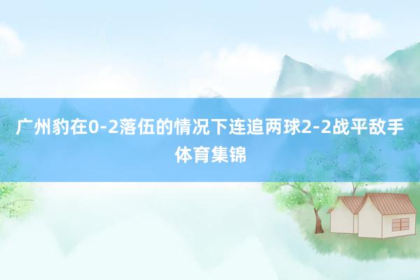 广州豹在0-2落伍的情况下连追两球2-2战平敌手体育集锦