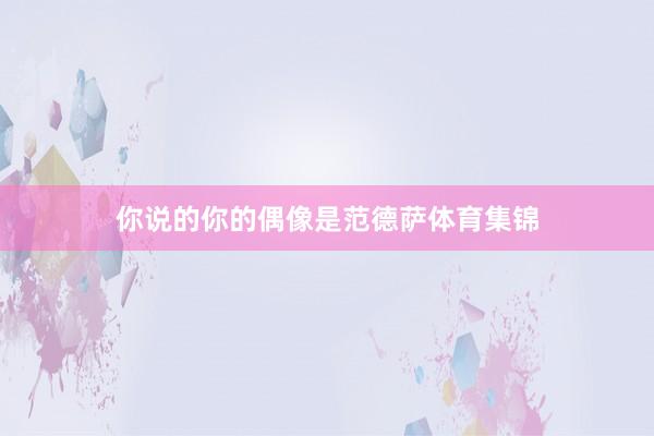 你说的你的偶像是范德萨体育集锦