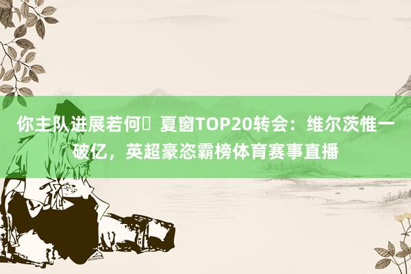 你主队进展若何❔夏窗TOP20转会：维尔茨惟一破亿，英超豪恣霸榜体育赛事直播