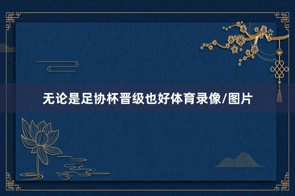 无论是足协杯晋级也好体育录像/图片