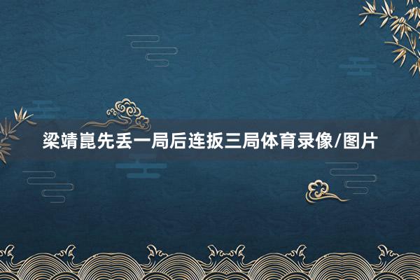 梁靖崑先丢一局后连扳三局体育录像/图片
