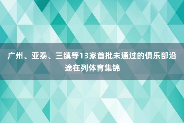 广州、亚泰、三镇等13家首批未通过的俱乐部沿途在列体育集锦