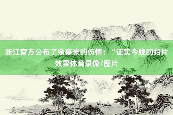 浙江官方公布了余嘉豪的伤情：“证实今晚的拍片效果体育录像/图片