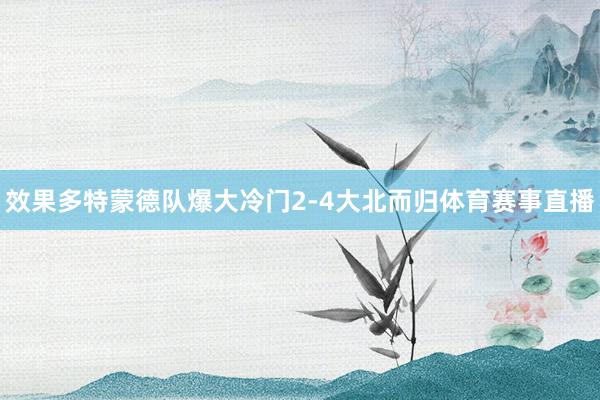 效果多特蒙德队爆大冷门2-4大北而归体育赛事直播