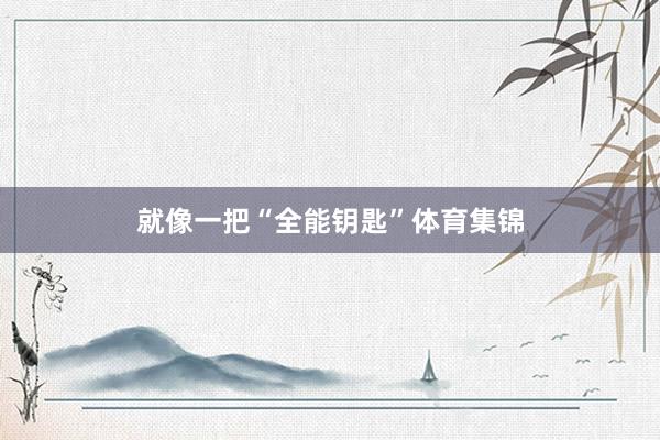 就像一把“全能钥匙”体育集锦