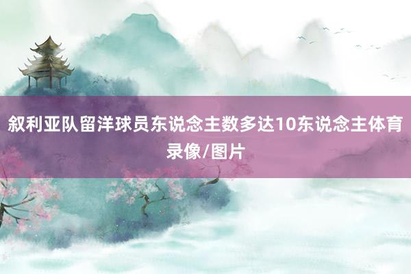 叙利亚队留洋球员东说念主数多达10东说念主体育录像/图片