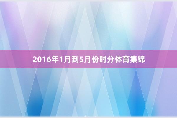 2016年1月到5月份时分体育集锦