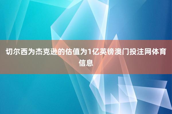 切尔西为杰克逊的估值为1亿英镑澳门投注网体育信息