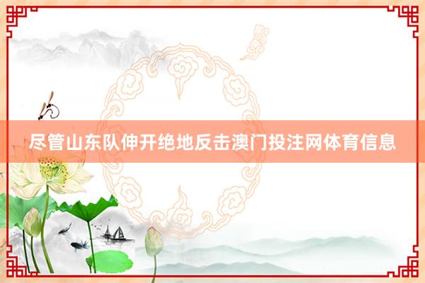 尽管山东队伸开绝地反击澳门投注网体育信息