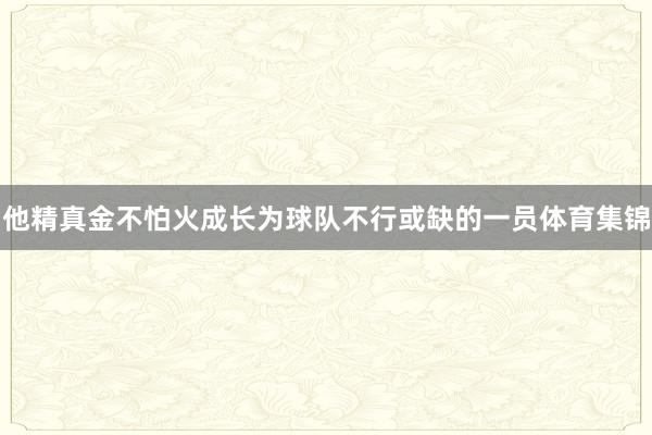 他精真金不怕火成长为球队不行或缺的一员体育集锦