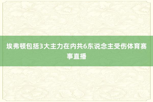 埃弗顿包括3大主力在内共6东说念主受伤体育赛事直播
