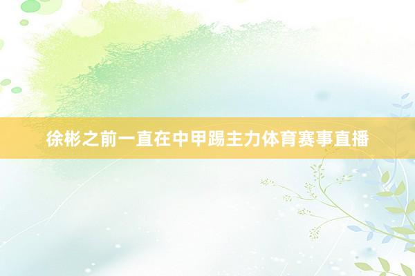 徐彬之前一直在中甲踢主力体育赛事直播
