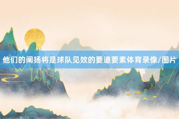 他们的阐扬将是球队见效的要道要素体育录像/图片