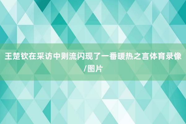 王楚钦在采访中则流闪现了一番暖热之言体育录像/图片