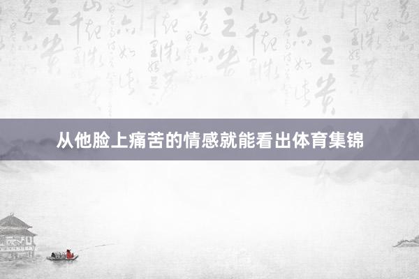 从他脸上痛苦的情感就能看出体育集锦