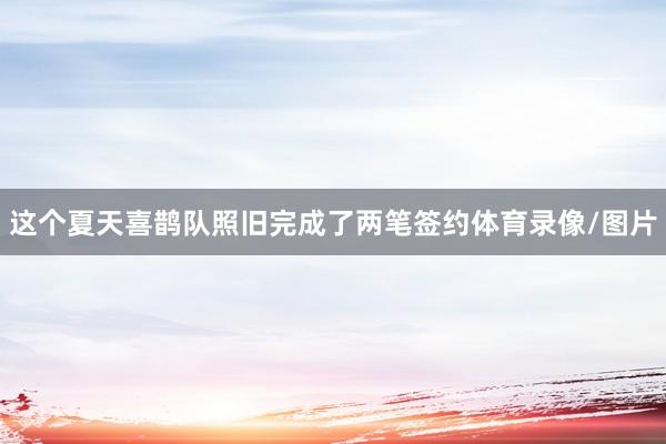 这个夏天喜鹊队照旧完成了两笔签约体育录像/图片