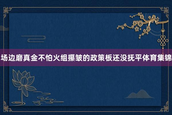 场边磨真金不怕火组攥皱的政策板还没抚平体育集锦