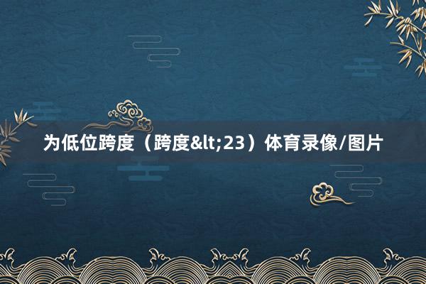 为低位跨度（跨度<23）体育录像/图片