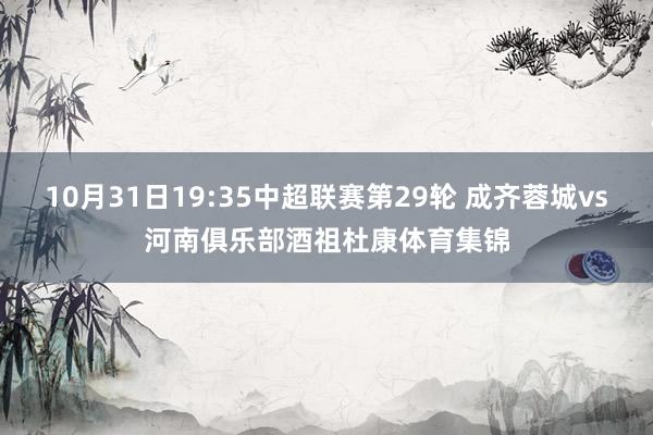 10月31日19:35中超联赛第29轮 成齐蓉城vs河南俱乐部酒祖杜康体育集锦