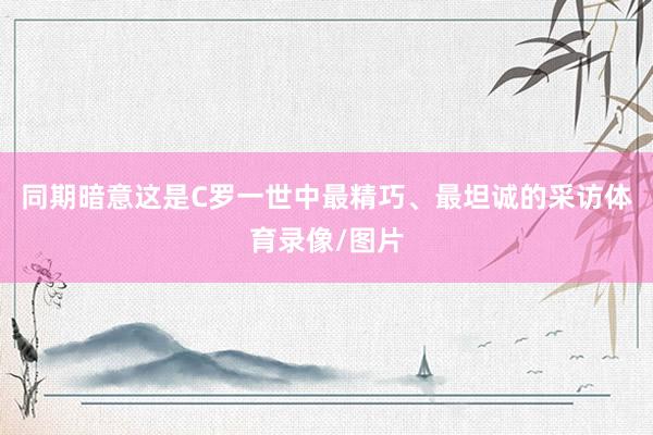 同期暗意这是C罗一世中最精巧、最坦诚的采访体育录像/图片