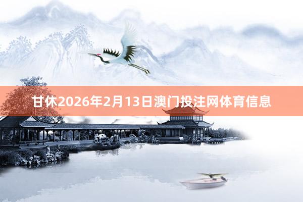 甘休2026年2月13日澳门投注网体育信息