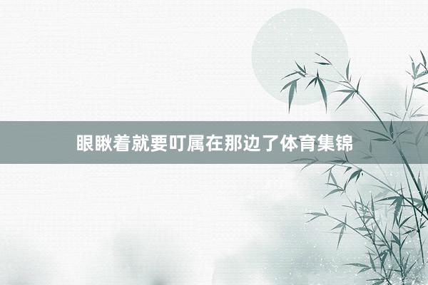 眼瞅着就要叮属在那边了体育集锦