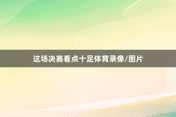 这场决赛看点十足体育录像/图片