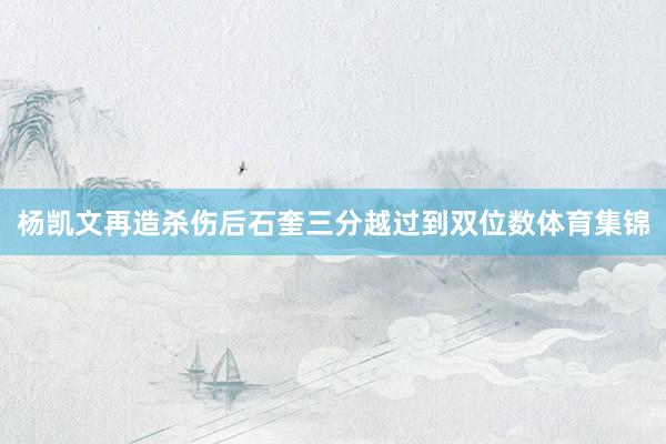 杨凯文再造杀伤后石奎三分越过到双位数体育集锦
